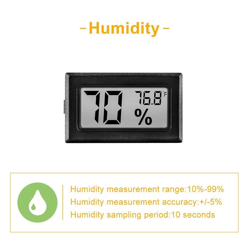 Pgzsy 12 Pack Pgzsy Mini Small Digital Electronic Temperature Humidity Meters Gauge Indoor Thermometer Hygrometer LCD Display Fahrenheit (â„‰) for Humidors, Greenhouse, Garden - Image 4